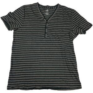 A|X Armani Exchange T-Shirt Brown Grey Striped Short Sleeve Men's M Pima Cotton